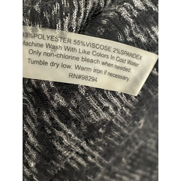 Thomas & Olivia Open Front Cardigan Sweater Black White Aztec Tribal Knit Size M - Picture 7 of 9